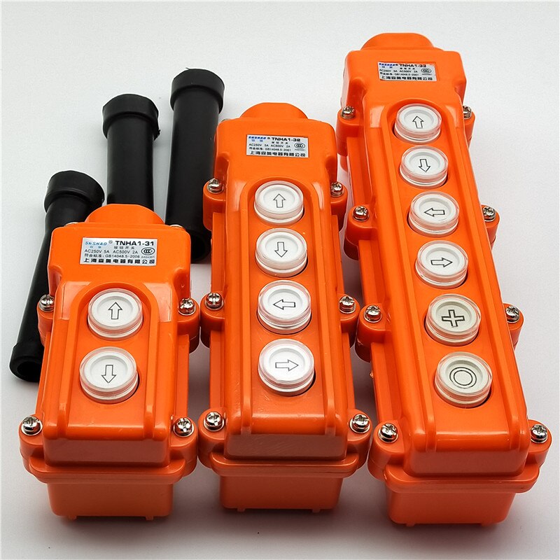 Waterproof hoist push button switch crane switch TNHA1-COB-61 21 31 32 33 pendant controller 220v 380v