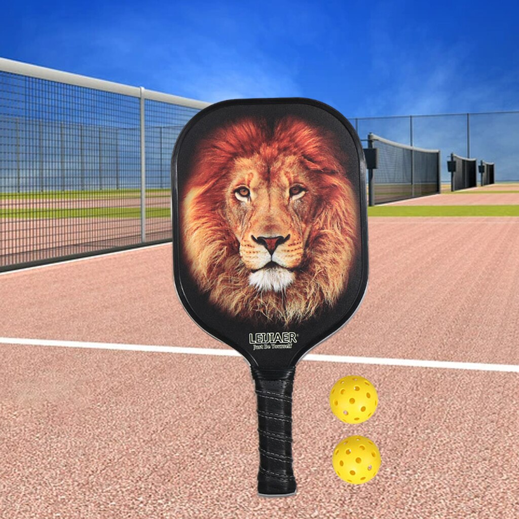 Pickleball Paddles Honeycomb Core Lightweight Portable 2 Bags for Gym Sports: Lion