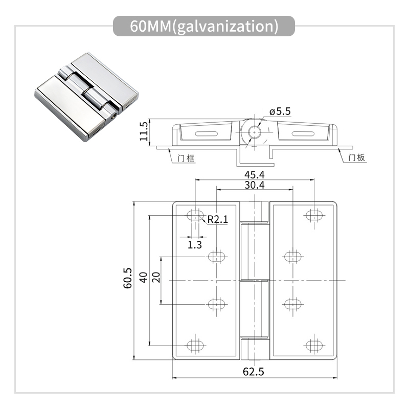 2.3/3.1/4 inch Commercial Grade Zinc Alloy Ball Bearing Heavy Duty Door Hinges Square cover hinge Industrial distribution box: Beige