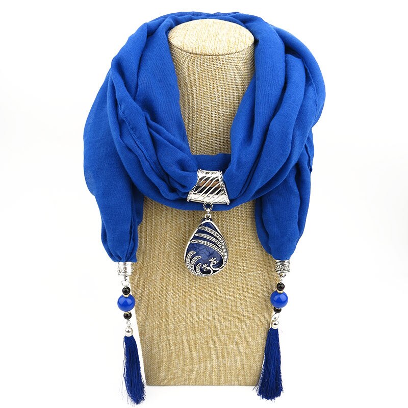 Lamaxpa luksus kvinder smykker vedhæng vanddråber bomuld tørklæde wrap halskæde kvindelige foulard tilbehør –