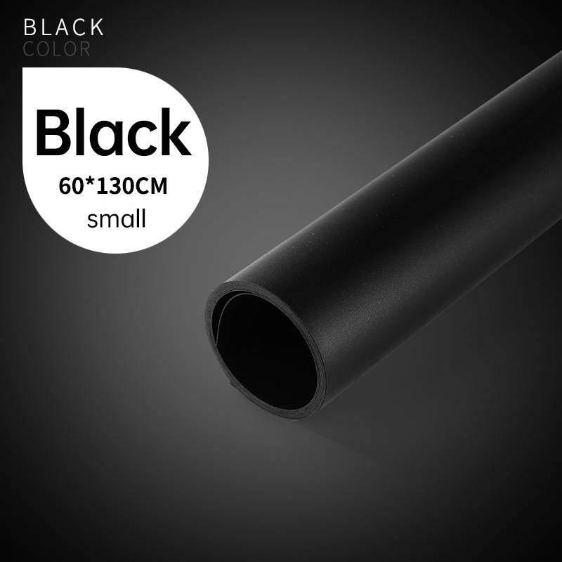 Arrière-plan mat en PVC pour Studio Photo, accessoires de photographie, arrière-plan blanc noir réfléchissant pour les photographes, bijoux alimentaires: black