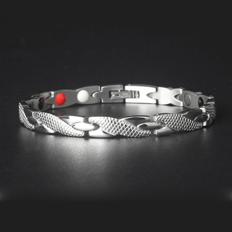 Twisted Gezonde Power Magnetische Therapie Gezondheid Armband Artritis Carpaal Tunnel Pijnbestrijding Armband Gezondheid Cares Sieraden: Silver