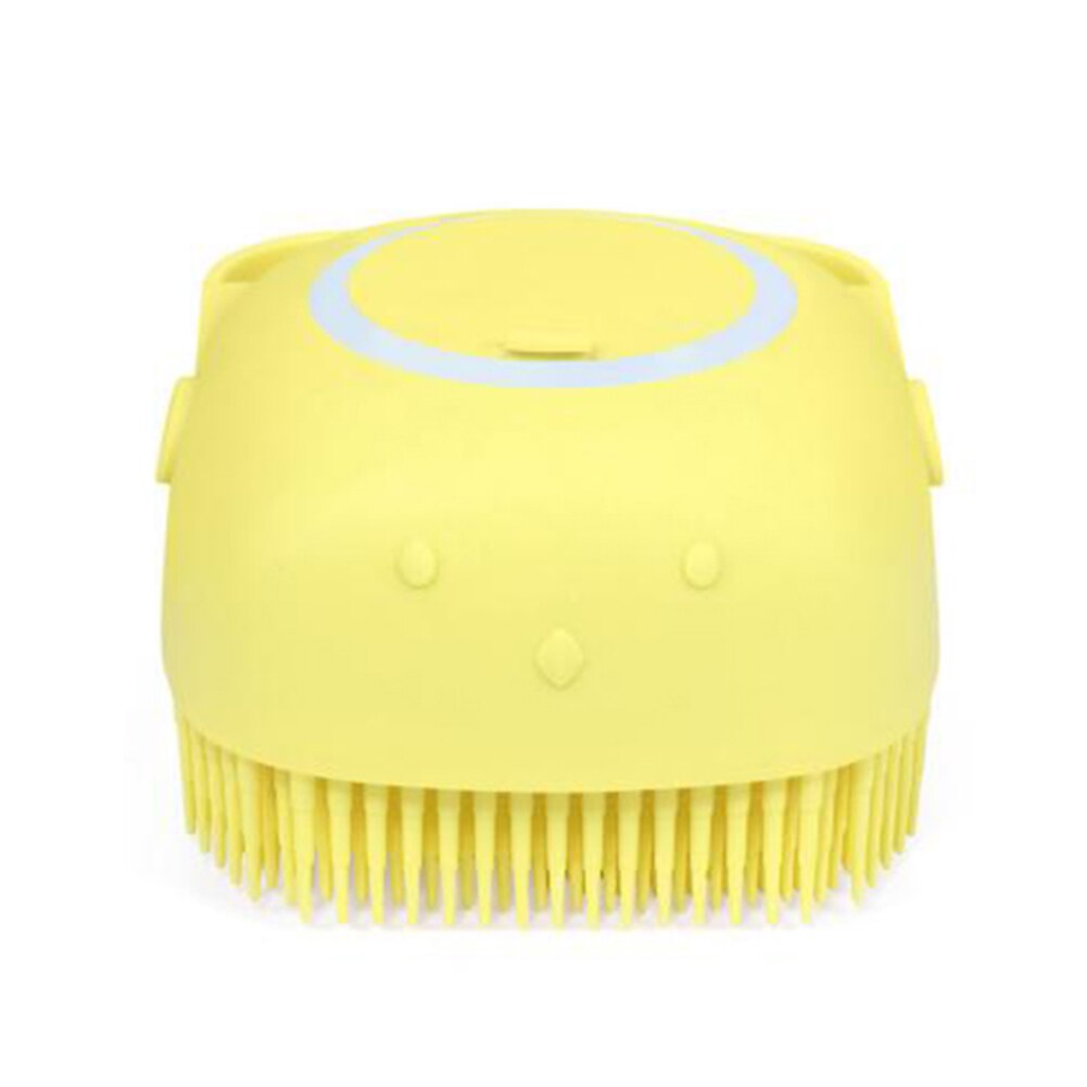 Silikon hårborste schampo hårbotten borste kam huvud spa bantning massage borste kropp hår tvätt kam dusch bad borste: Gul