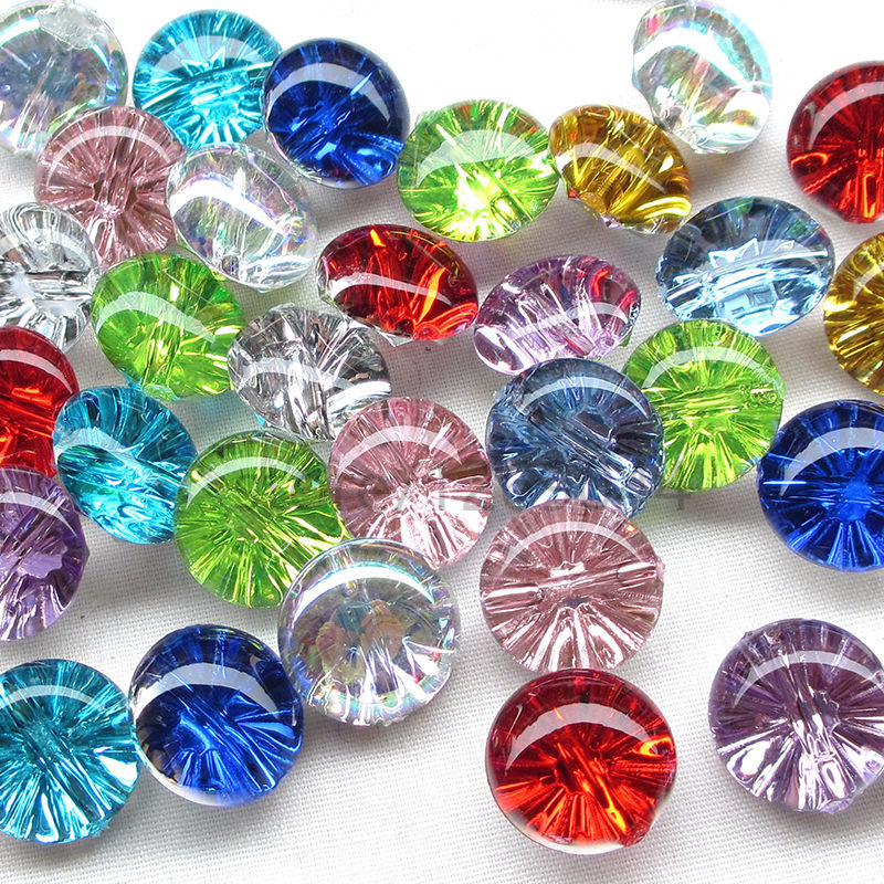 Botones de plástico transparente, Media bola, 13mm, para manualidades de costura, 50 Uds.