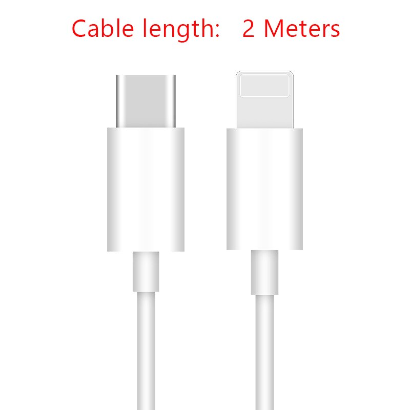36W PD szybkie ładowanie typu c USB-C do kabla Lightning dla iPhone 8 X XS XR 11 Pro Max 8plus 11 Pro kabel danych ładowania dla mac: 2 meters