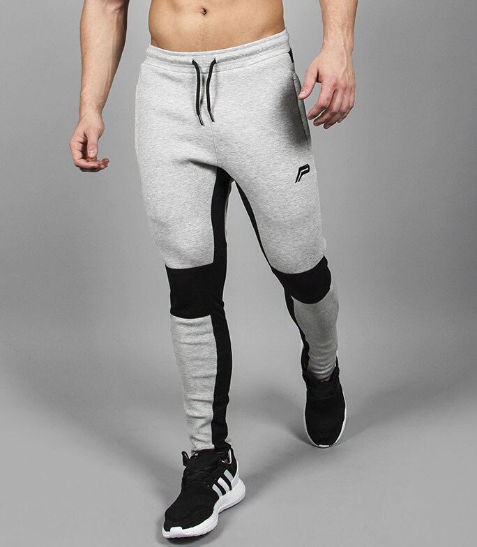 Zipper Pocket Sport Pants Men Running Pants Man Fitness Jogging Sweat Pants Leisure Breathable Jogger Training Trousers: Gray / XL