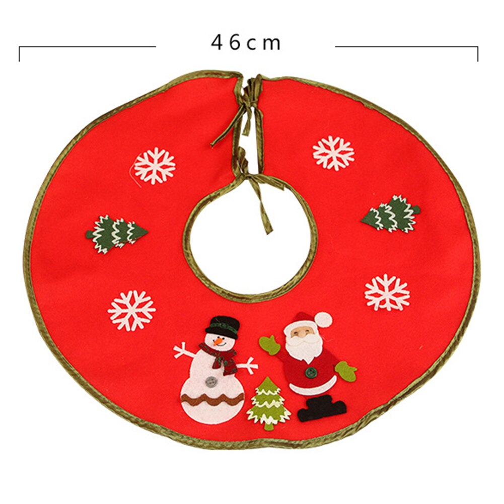 1pc hvide juletræsnederdel plys imiteret pels tæppe xmas gulvmåtte ornamenter glædelig jul år juletræsdekoration: 46cm