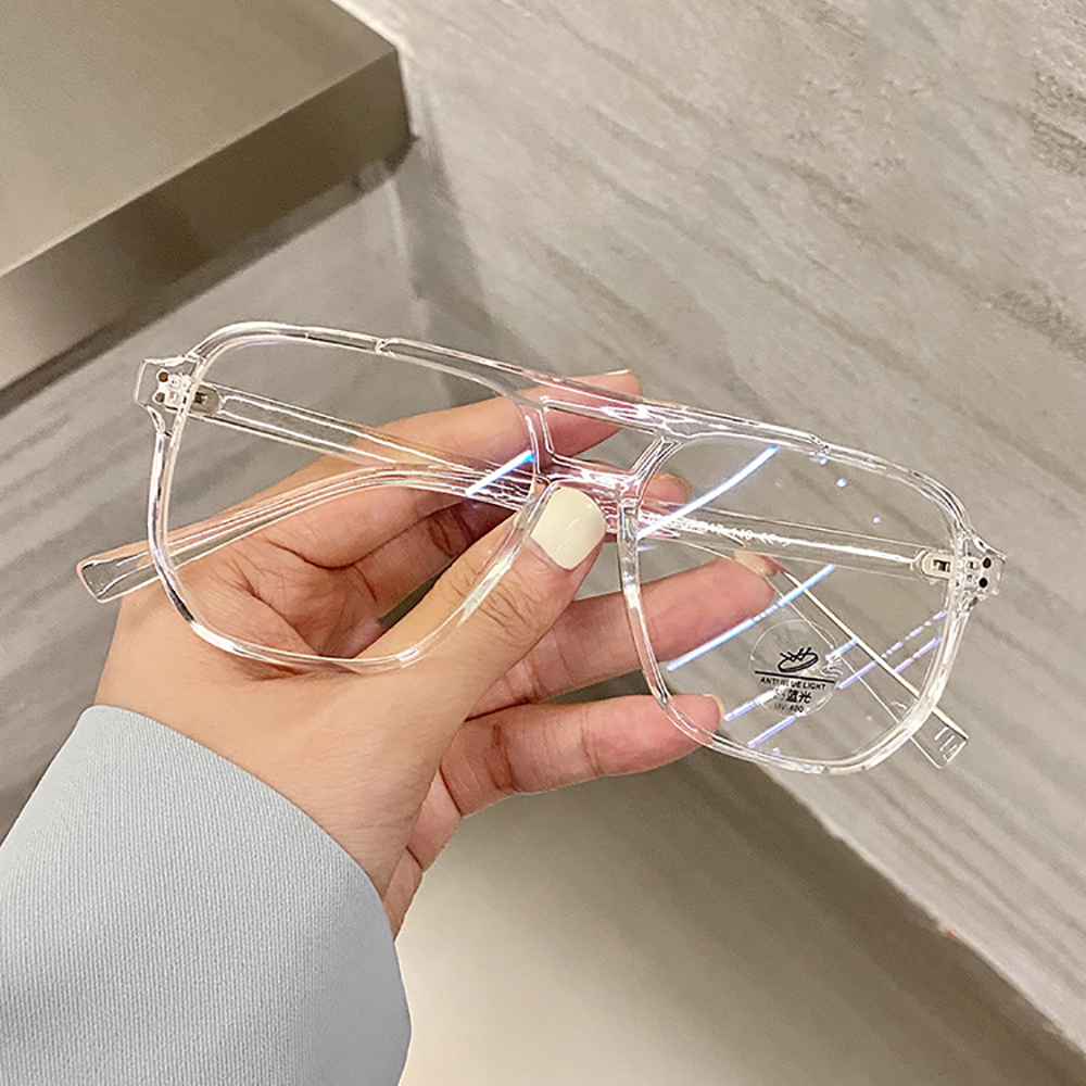 KLASSNUM 2026 gafas de protección contra luz azul para hombres y mujeres, gafas transparentes para ordenador, montura grande, gafas Retro, gafas cuadradas