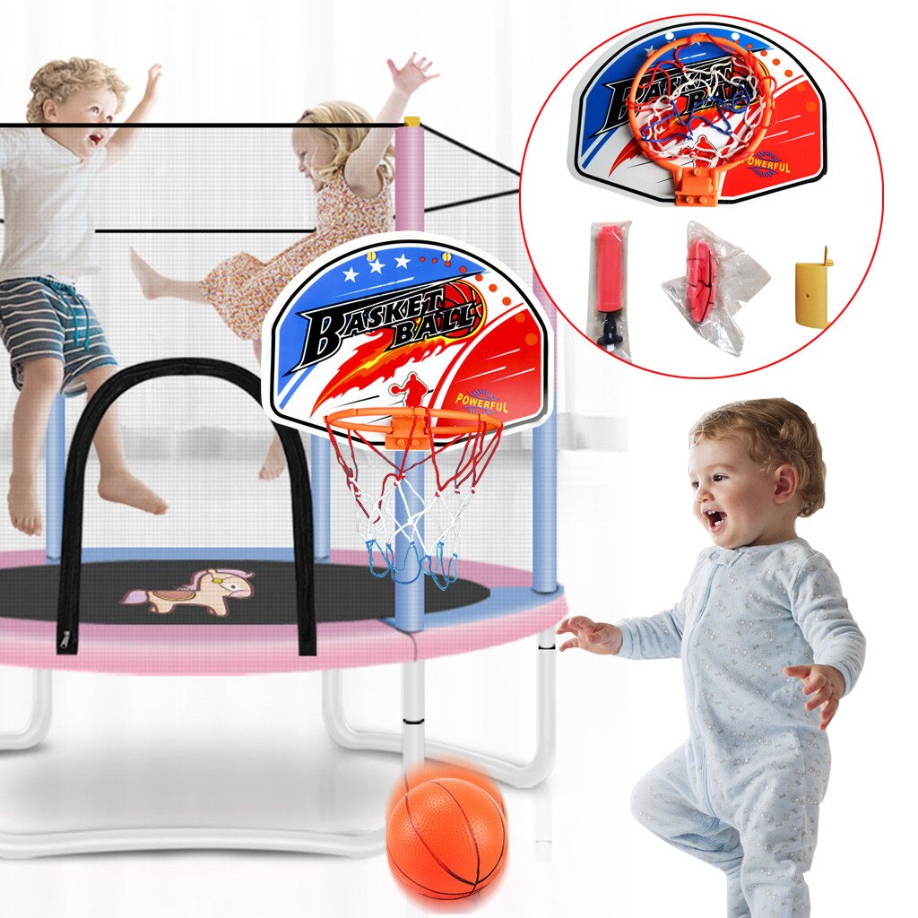 Transparent wall hanging basketball board Mini Basketball Hoop Set Over The Door Plastic Toy Backboard S imple Assembly: Default Title
