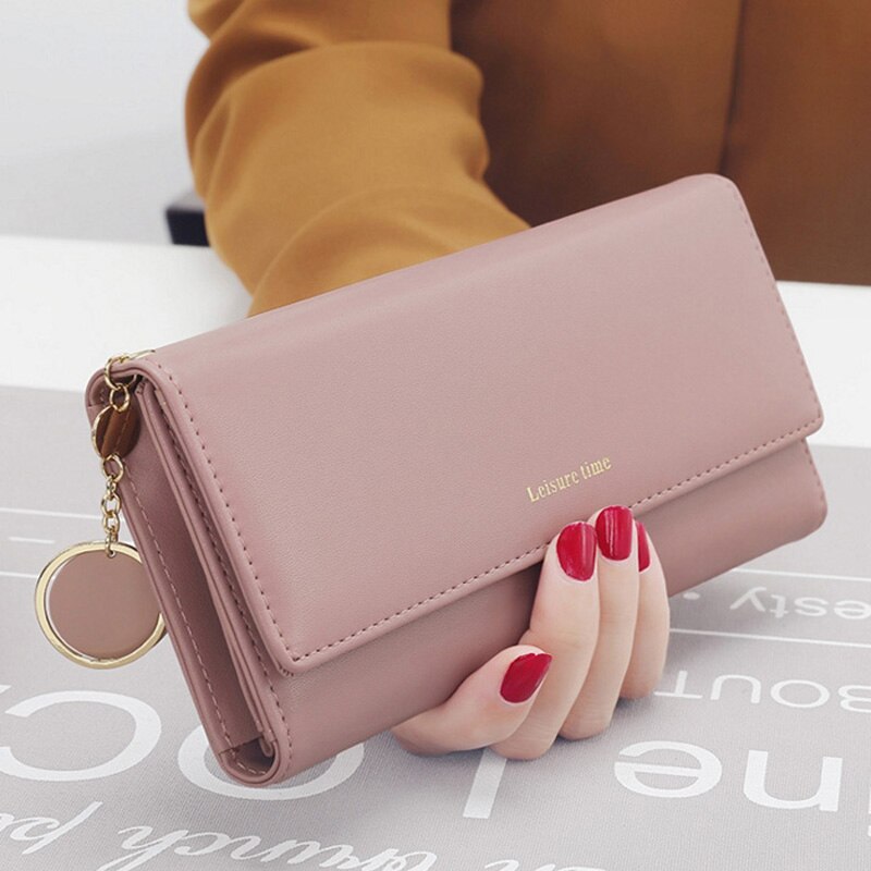 sales fresh ladies multi-functional women clutch purse student wallet with pendant