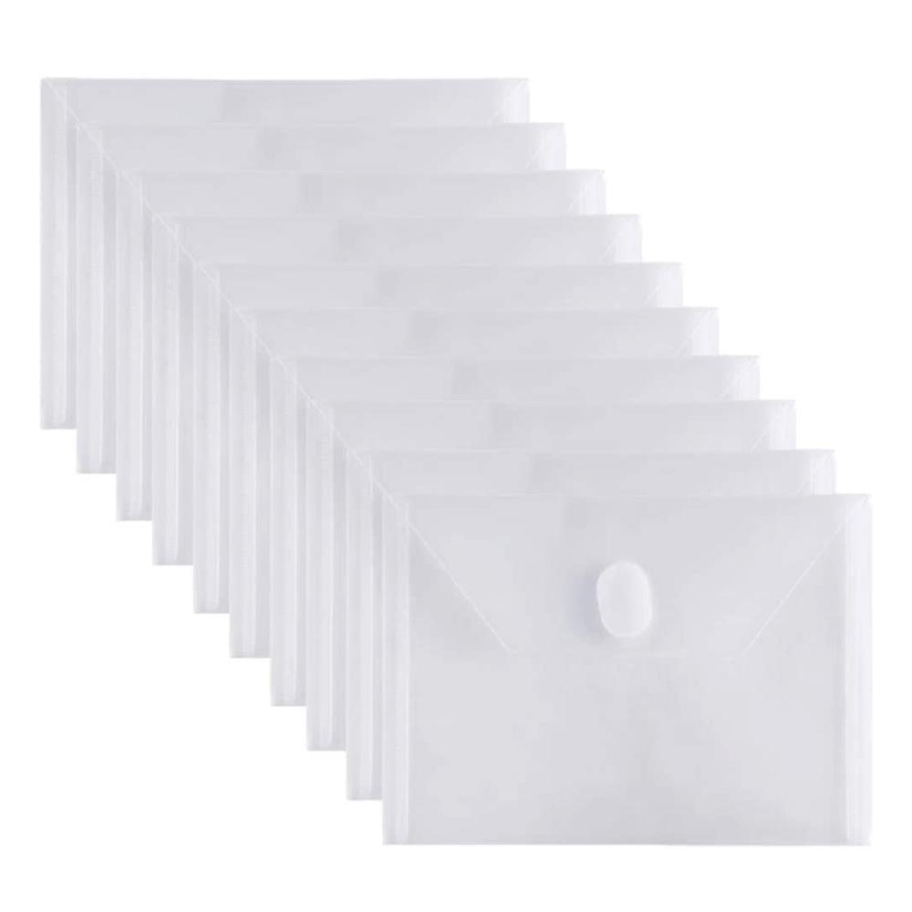10 Stks/set 14X19 Cm Clear Plastic Kleine Enveloppen Met Klittenband Ploy Envelop Voor Receipe/Check/Kaarten/Foto &#39;S/Dies &amp; Stempel
