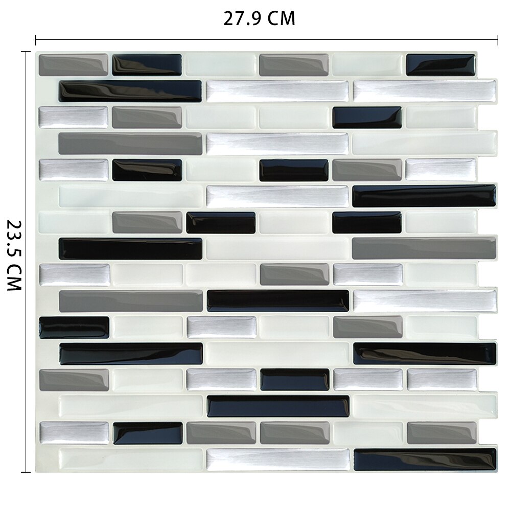 Home Decor Self Adhesive Vinyl Wall Sticker 3D Peel and Stick Subway kitchen backsplash tiles: MSOB-006