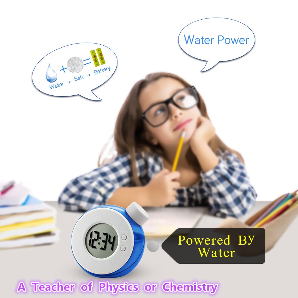 Reloj Digital para niños, relojes ecológicos con agua, Puzzle científico, juguete silencioso, Reloj de escritorio, de cumpleaños