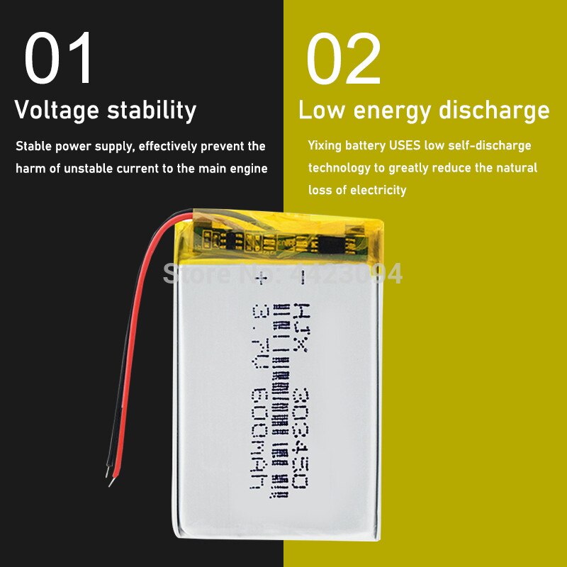 Oplaadbare 3.7V 600 Mah Batterij 303450 Lithium Polymeer Li-Po Li Ion Batterij Lipo Cellen Voor MP3 MP4 gps Elektrische Speelgoed Bt Headset