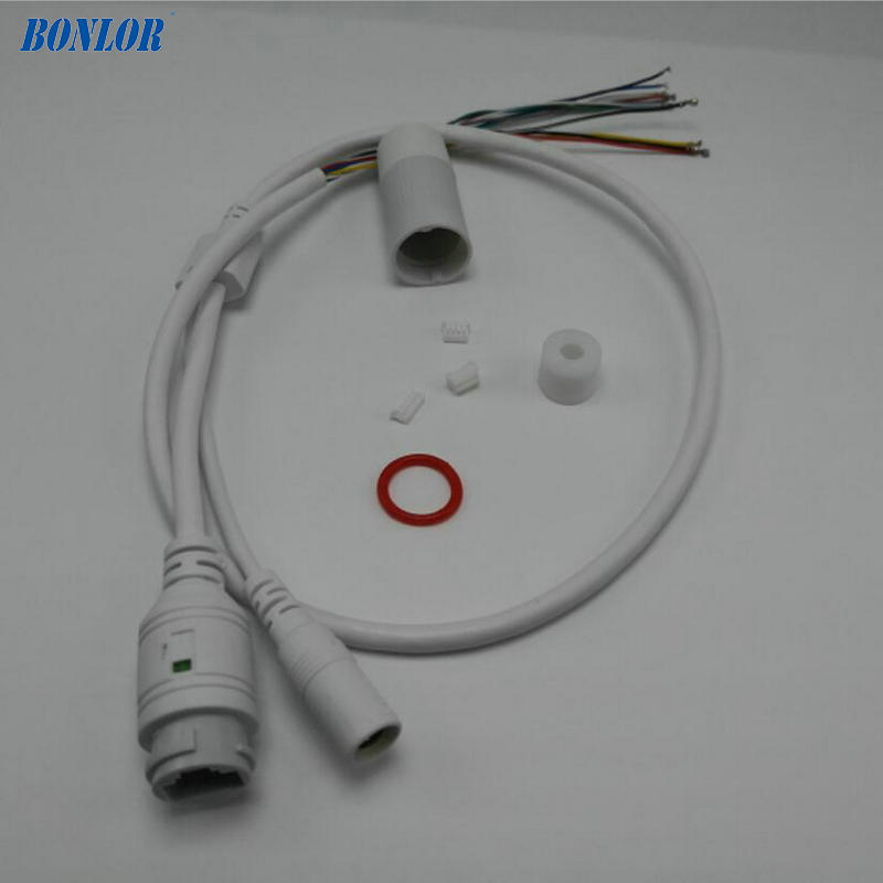 10PCS CCTV IP POE Network WiFi HD Camera PCB Module video power Weatherproof POE Cable RJ45 female & DC male White
