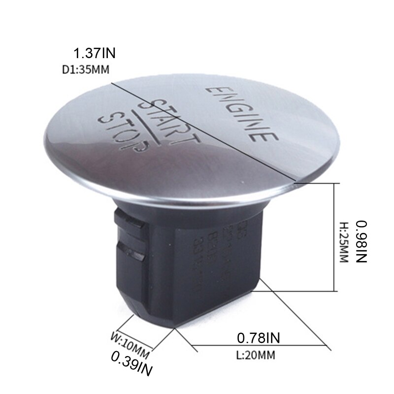One Key Start Button Switch Start Stop Engine Keyless Switch Set With Keychain Compressed Towel For C63 AMG Car Model