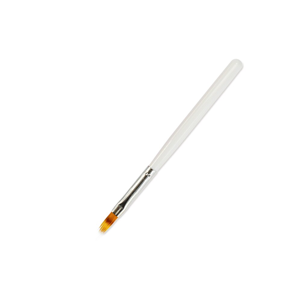 Pincel degradado para uñas, herramienta de manicura con mango de madera, pelo de nailon, negro y blanco, 1 ud., NL285: White