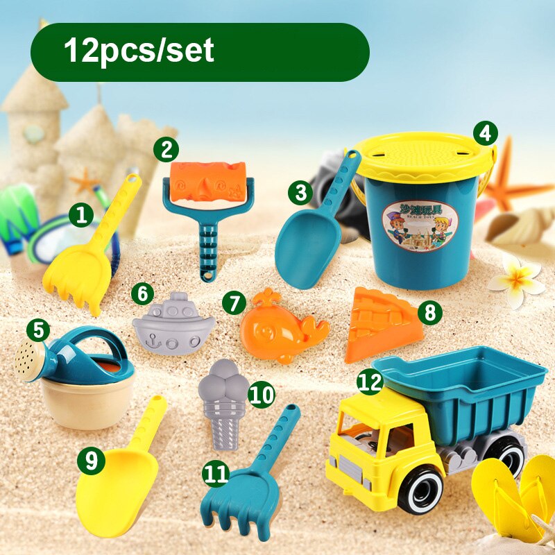 Giocattoli da spiaggia estivi giochi da bagno per bambini carrello di sabbia Set di strumenti per secchiello Beach Party Sport giocattolo all&#39;aperto gioco educativo per acqua ragazzo regalo per bambini