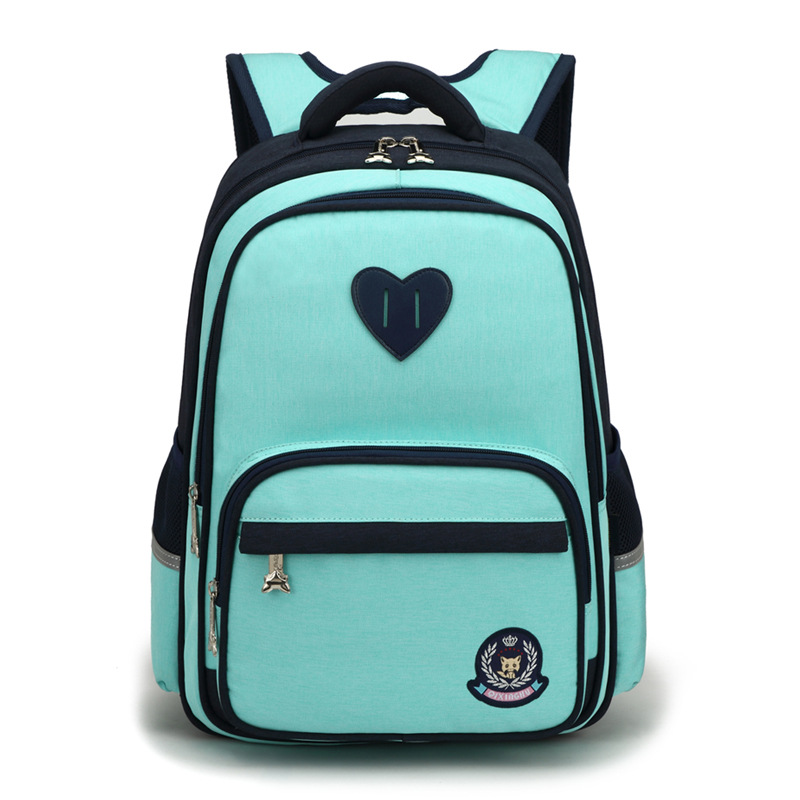 School Bags for Boy Girl Luxury Polyester Brand Children Backpack Unisex Student Book Bag Kids Primary Schoolbag: Green