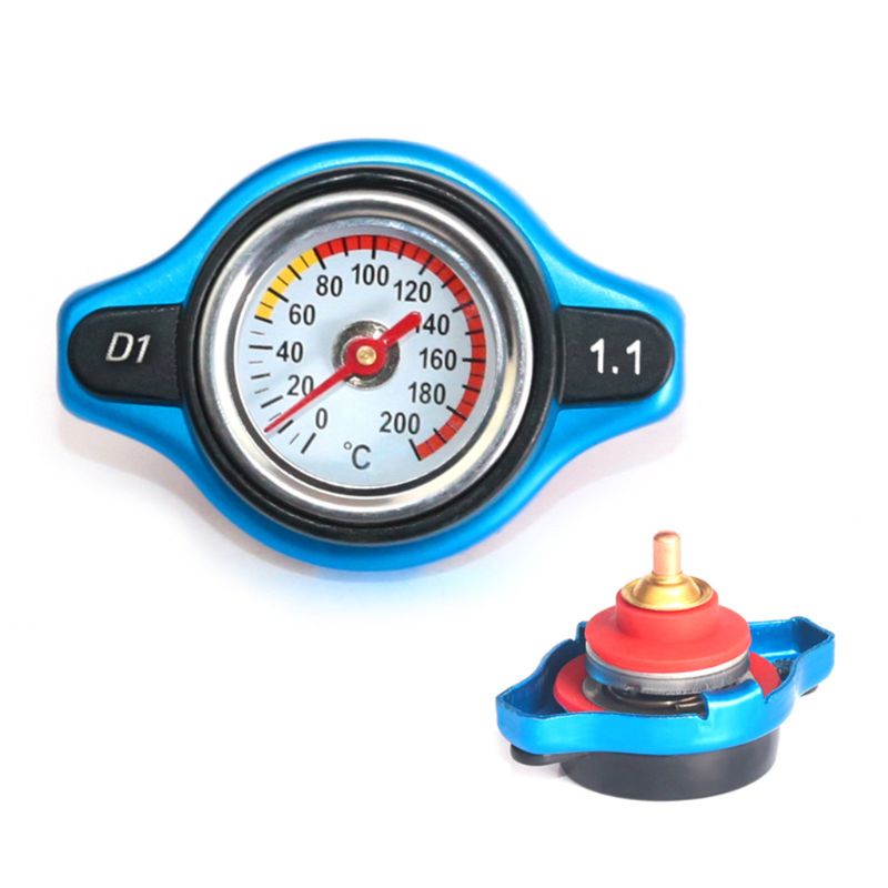 Tapa de radiador térmico de estilismo de motocicleta para coche, cubierta de tanque, medidor de temperatura de agua con seguridad de utilidad 0,9 Bar/1,1 Bar/1,3 Bar: 1.1 Bar 14mm