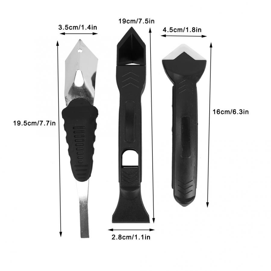 3 in 1 kitgereedschapset siliconenkitverwijderaar schep glascementkit schraper kitgereedschap