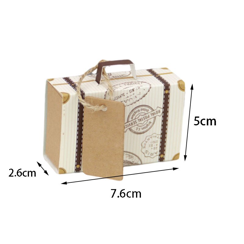 Mini maleta de viaje de Papel Kraft para dulces, bolsa de embalaje de recuerdo de Chocolate, decoración de de cumpleaños y boda, 10/20/50 piezas: Style 4 / 20pcs