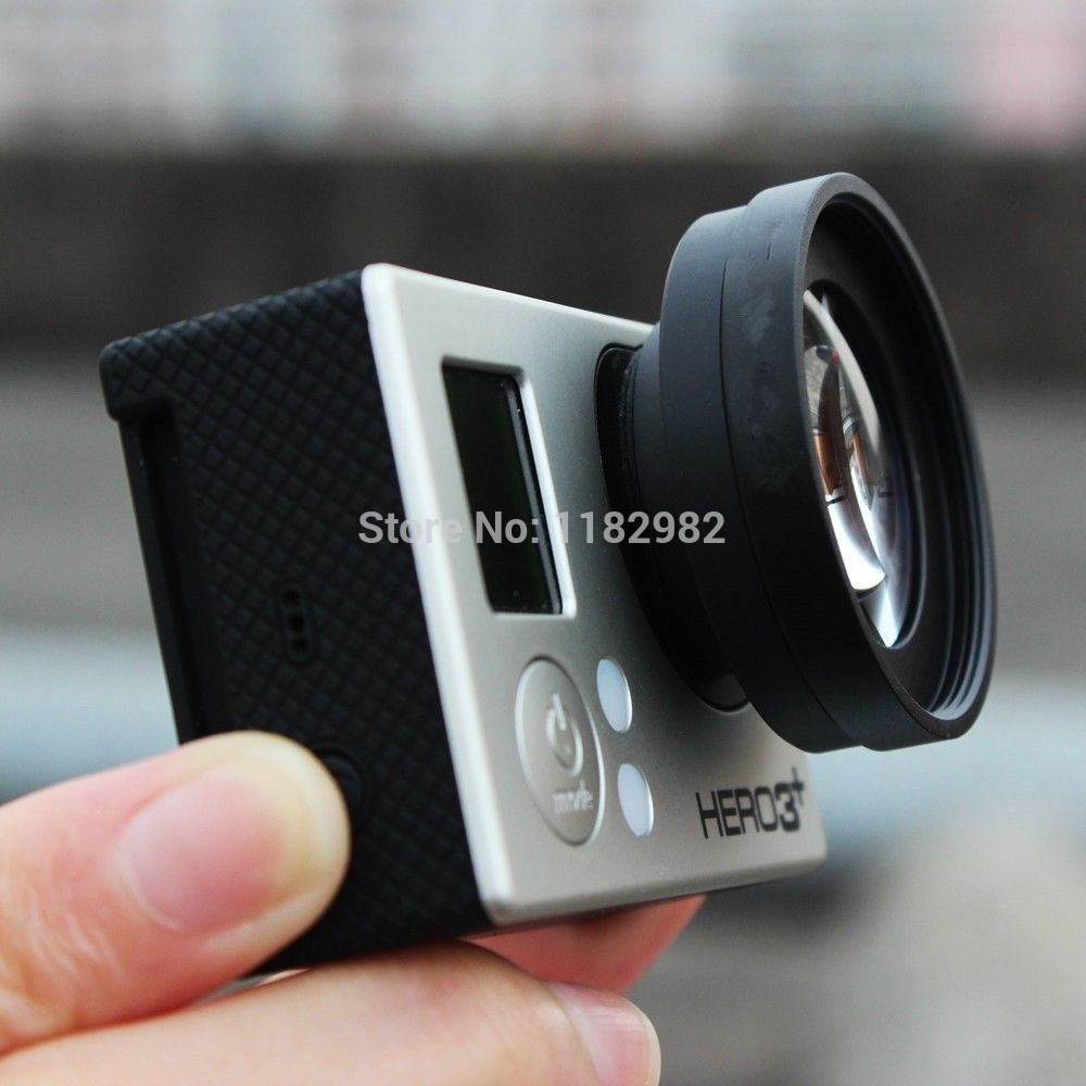 Tracking-nummer gopro hero 4 3 + macro lens 12.5 met/lens adapter, 37mm lensdop voor gopro Hero4 hero3 + camera groothoeklens