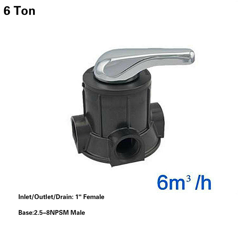 Válvula de lavado Manual para filtro de agua, dispositivo de enjuague y lavado de arena, válvula de Control multipuerto, flujo máximo de 2 toneladas, 4 toneladas, 6 toneladas: 6 Ton