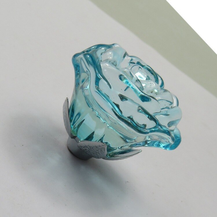 30mm- farvet simulation rose diamant dørhåndtag krystal glas skabsskuffe træk køkkenskabsdør garderobehåndtag hardware