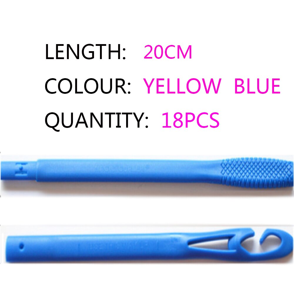 18 stuks 65 cm lange magische haarrollers spiraal diy haarrollers zachte haarrollers voor het krullen van haar plastic roller: 18 stuks 20cm