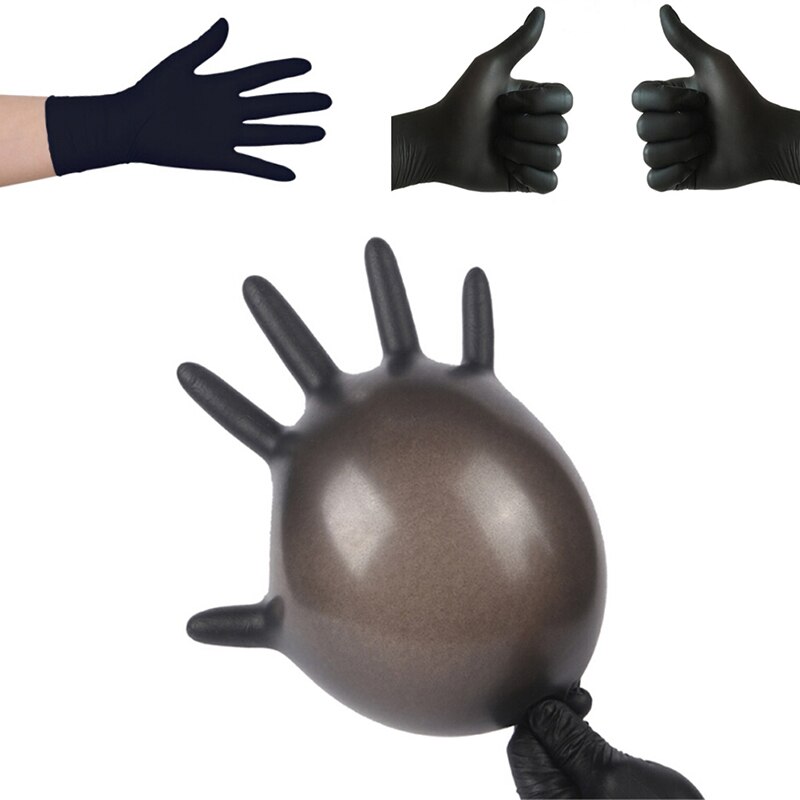 10/50 pièces L M S gants de tatouage gants en Latex jetables noir Permanent
