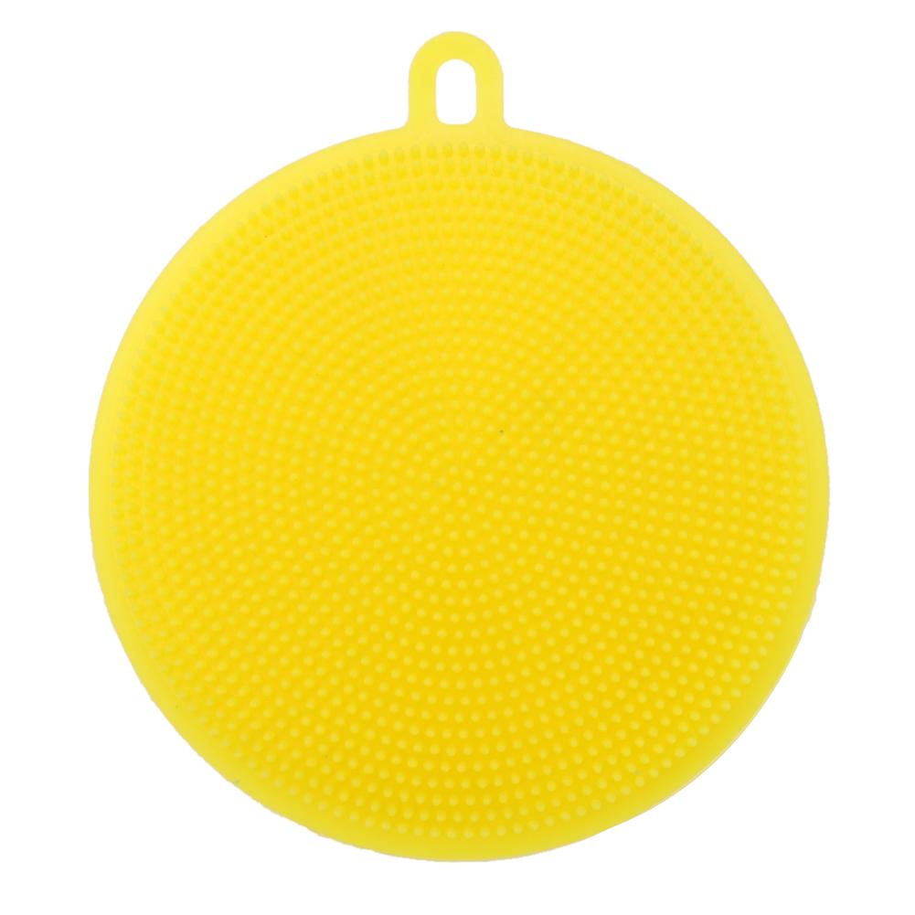 1/3/4pcs Kitchen Cleaning Brush Silicone Dishwashing Brush Pot Pan Sponge Scrubber Fruit Vegetable Dish Washing Cleaning Brushes: L