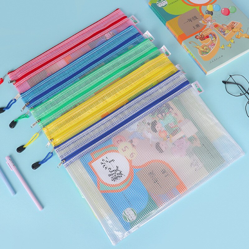 Double Zipper Plastic Folder File Envelope A4 A5 A6 B5 Poly Stationery Storage Waterproof PVC Organizer Bag