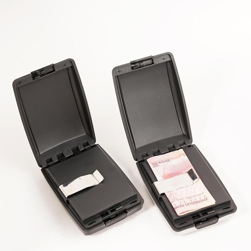 Aluminium portemonnee bankpas blokkerende harde hoes creditcard visitekaartje anti-rfid scanning muntkaart portemonnee heren houder portemonnee prote  v0 u 1