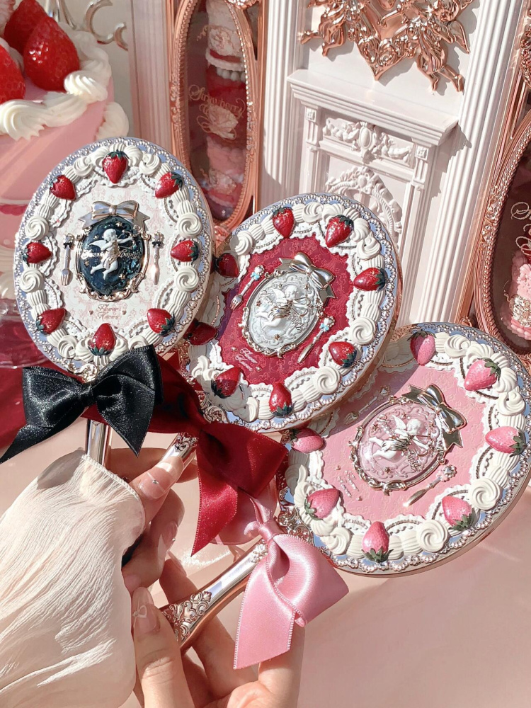 Flower Knows Mirror Moonlight Mermaid Collection Handheld Mirror Limited White Blue Pink Chocolate Fairy Mirror