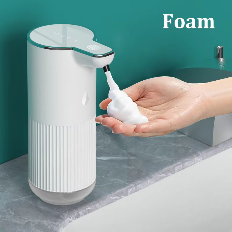 Lamgool automatisk tvålpump skummande/gel handsprit dispenser badrum kök 4- hastigheter justerbar uppladdningsbar: Vit