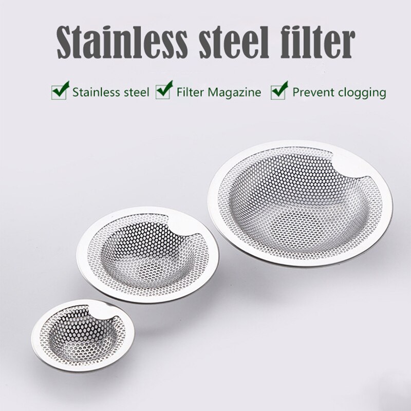 1 pièces en acier inoxydable évier crépine douche plancher Drain salle de bain bouchon piège capteur de cheveux cuisine évier filtre couverture de sol Drainage