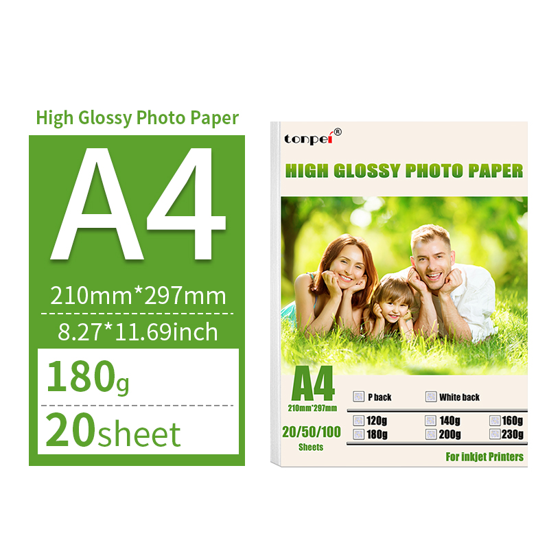 Hochglanz-Fotopapier mit mehreren Spezifikationen, 3R 4R 5R A4, Fotodruckpapier, Tintenstrahldrucker, 180 g, glänzendes einseitiges Fotopapier: verrotten