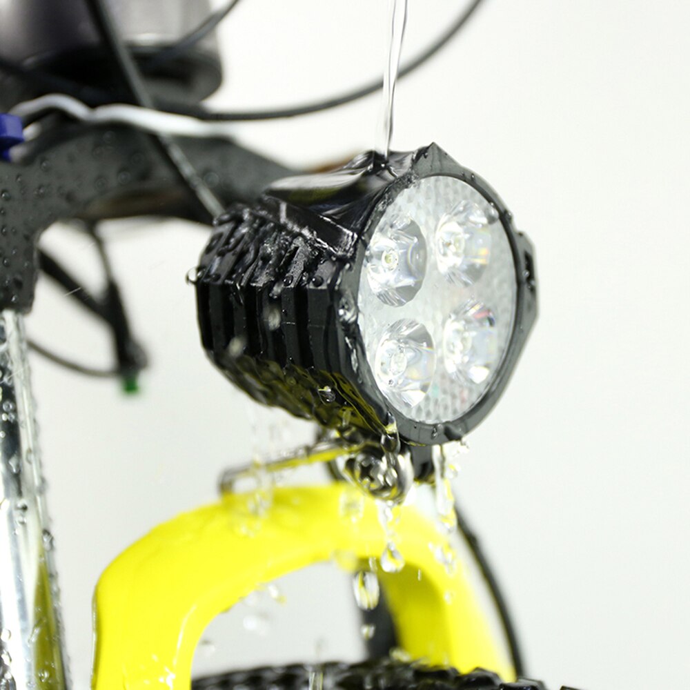 12w 36v 48v 72v 80v ebike lys scooter lampe elektrisk sykkel 4 ledet frontlykt foran med horn