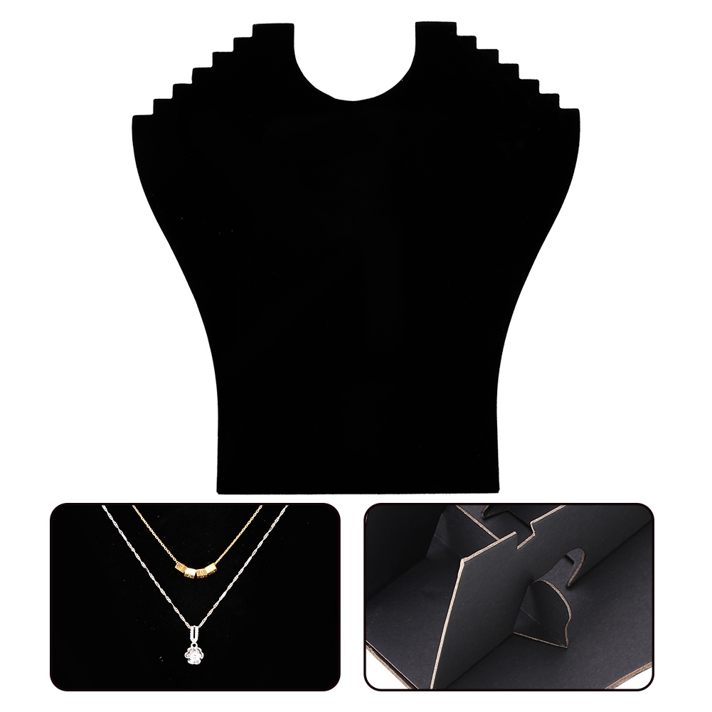 Sieraden Display Stands Zwart Flanel Ketting Hanger Ketting Sieraden Buste Display Stands Hanger Houder Rack