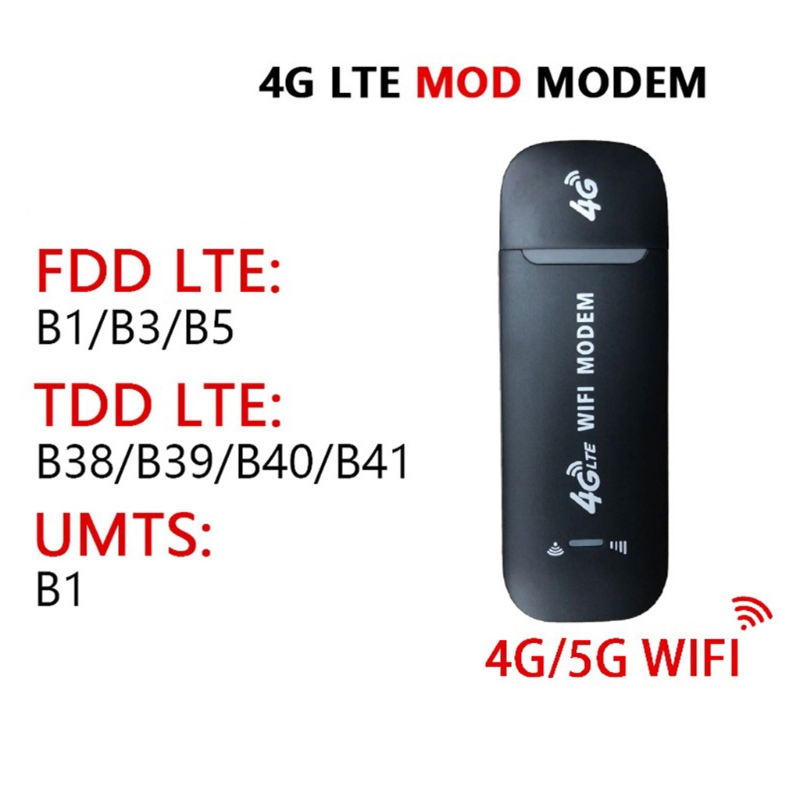 4G LTE Adapter WiFi Dongle, 4G LTE USB Modem Wireless USB Network Card, 150Mbps WiFi Modem 4G USB Wi-Fi Router