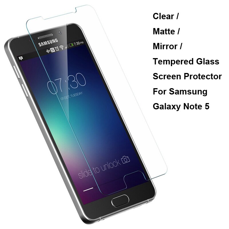 Gehard Glas/Helder/Mat/Mirror Screen Protector Beschermfolie Voor Samsung Galaxy Note 5 V N9200 n920 Note5