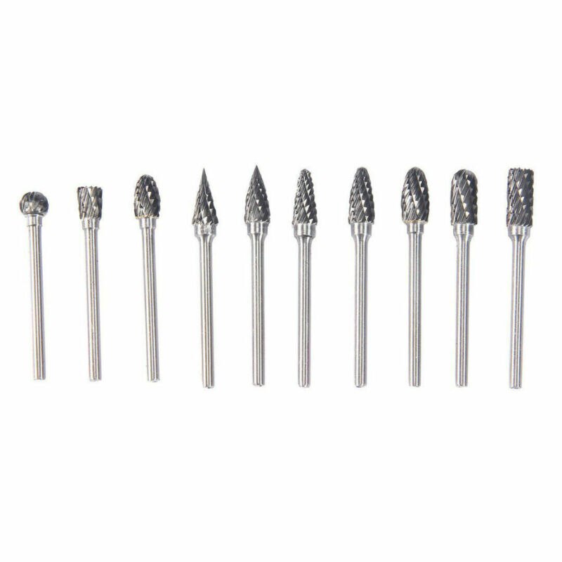 Cabezales de molienda de acero de tungsteno, juego de rebaba de carburo de tungsteno, accesorios de material de diamante, herramientas eléctricas de molienda, 10 Uds.