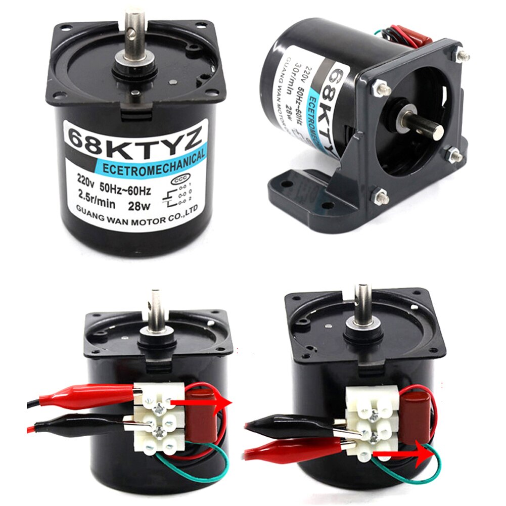 68 ktyz ac 220 v 28 w ímã permanente motor de engrenagem síncrona 2.5 rpm-30 rpm ímã permanente sincronizar motores por atacado novo n22