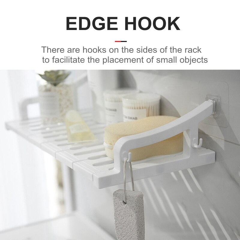 Adjustable Kitchen Storage Rack Metal Cupboard Storage Shelf Non-Skid Spice Rack Single Layer Kitchenware Organizer F Bathroom