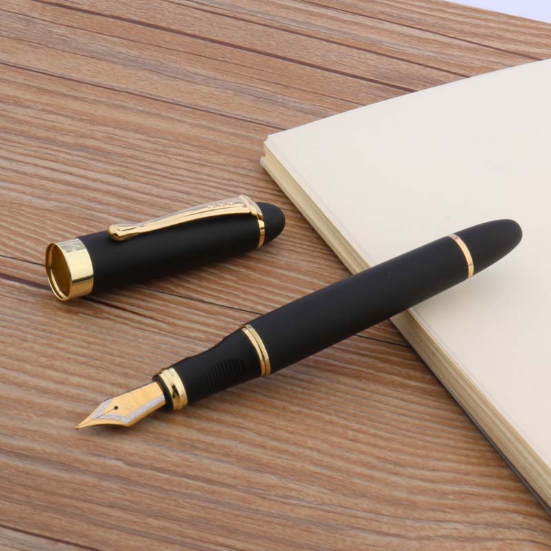Jinhao X450 Metalen Vulpen Blauw Groen Gouden Inkt Pen Kantoor Schoolbenodigdheden Schrijven: Matte Black