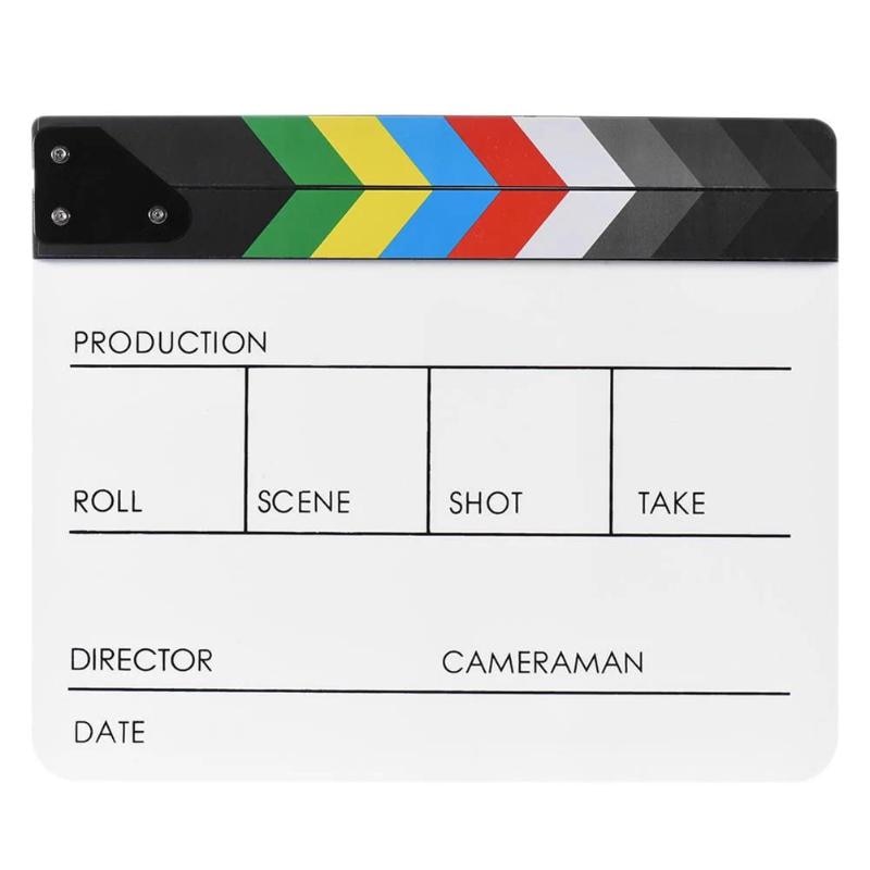 Film Clapper Board Skillful Manufacture Acrylic Colorful Director Video Scene Clapperboard Movie Film Clapper Cut Prop