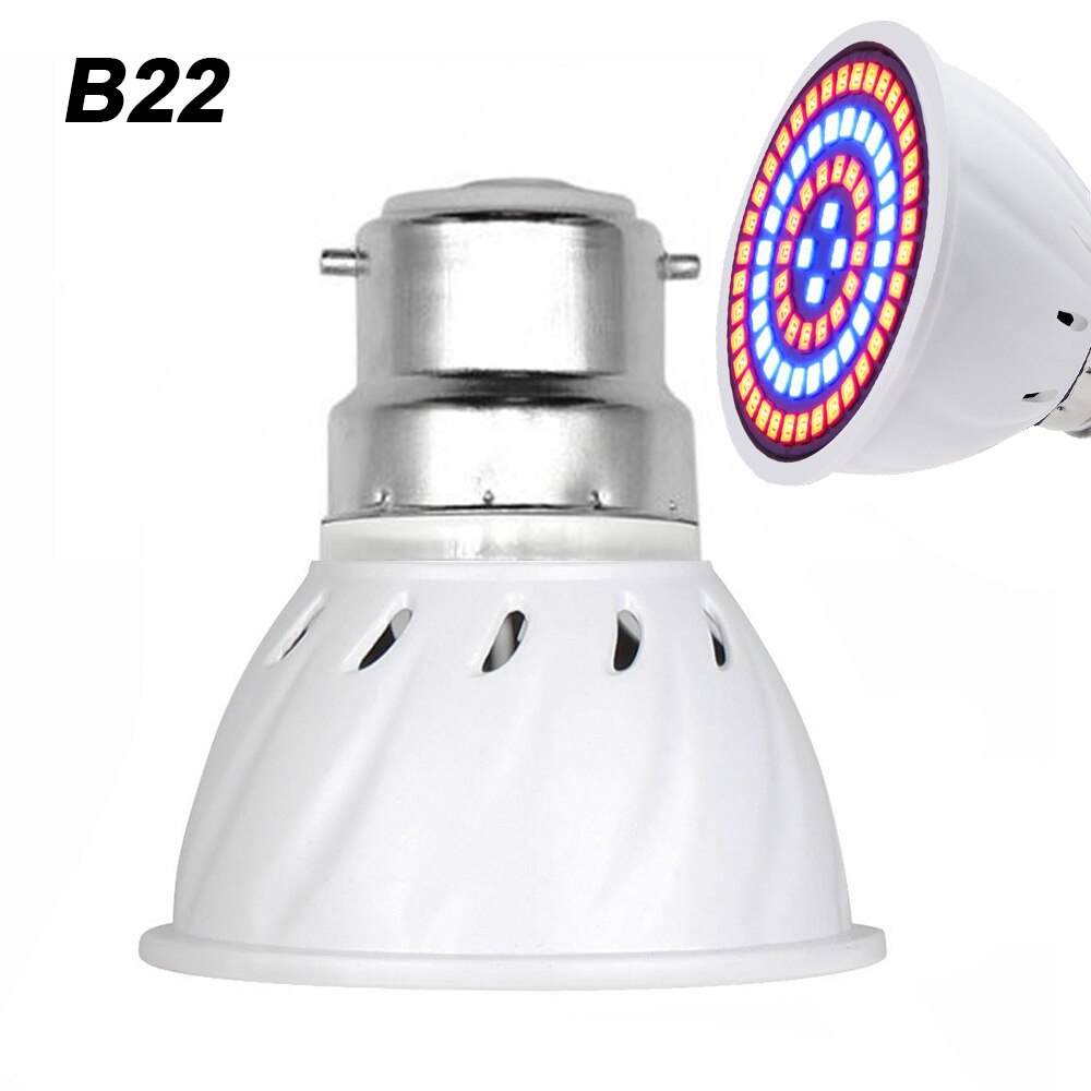 LED Plant Grow Light Bulb E26 E27 E14 MR16 GU10 B22 48LEDs-300LEDs for Flowers Vegetables Greenhouse Hydroponic Growing D30: B22 / 48LEDs 220V