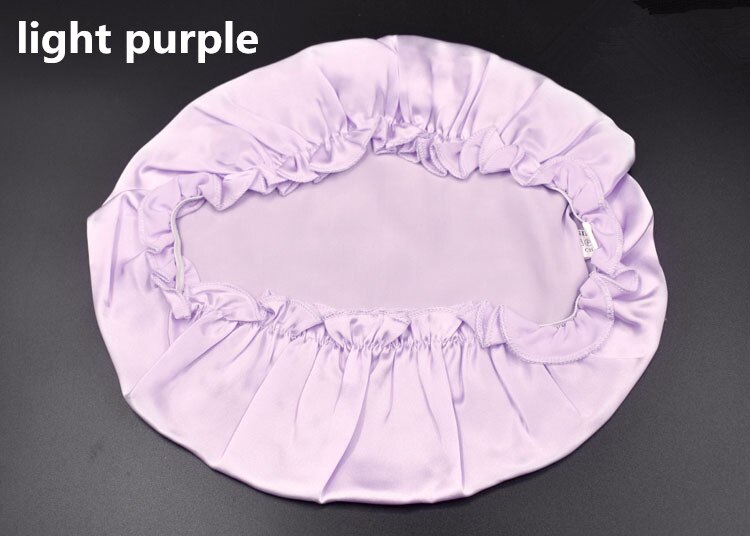 100% Mulberry Seide Kappen für Schlaf Komfortable Weiche Seide Nacht Kappe Hüte Bonnet Beanie Hut Solide Farbe Freies: light purple