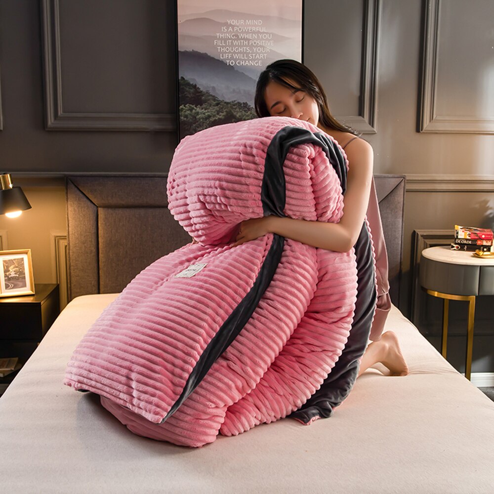 Winter Zachte Warme Rood Geel Coral Fluwelen Quilt Bed Cover Een Stuk Flanel Verdikking Warm Dekbed Beddengoed Cover: G260001A / 200x230cm